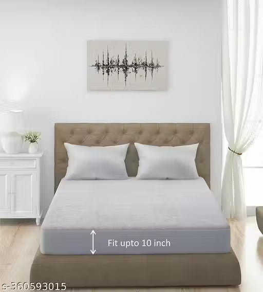 Mattress Protector 100% Terry Cotton Bed Protector Waterproof for Baby Elastic Fitted Waterproof Mattress Protector King Size Breathable Bed Cover & Mattress Cover Double Bed (72X78 inch | 6X6.5 feet Grey) 200 GSM