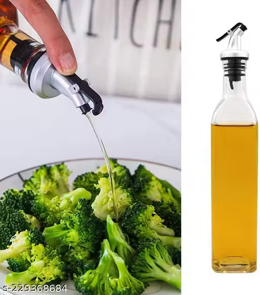 Cubic Enterprise Oil and Vinegar Dispenser Bottle for Kitchen, Glass Oil Bottle for Kitchen, Kitchen Oil Container, Oil Pourer