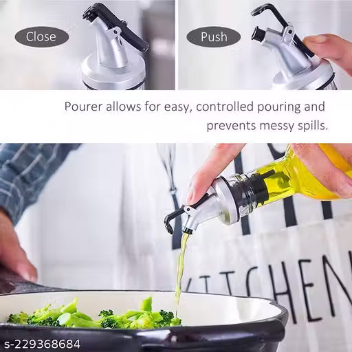 Cubic Enterprise Oil and Vinegar Dispenser Bottle for Kitchen, Glass Oil Bottle for Kitchen, Kitchen Oil Container, Oil Pourer